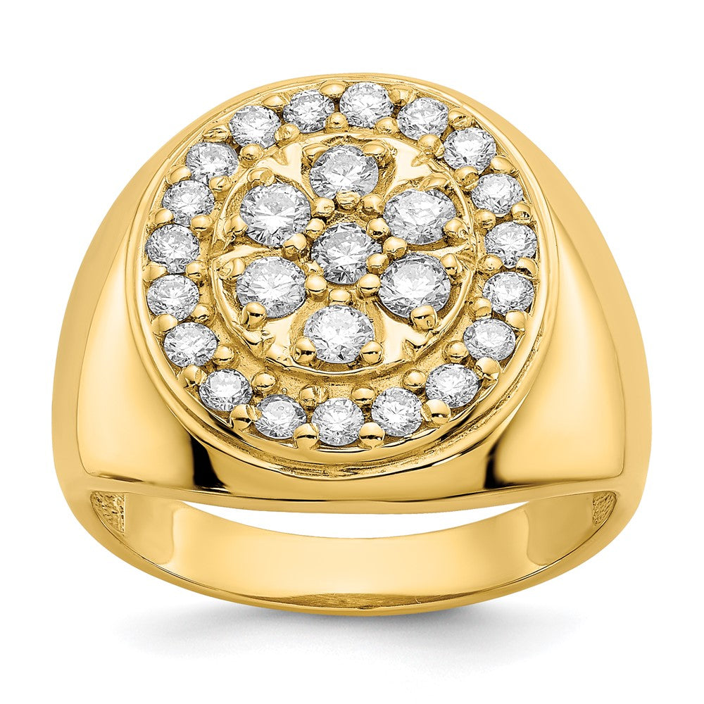 14k White Gold AA Diamond men's ring