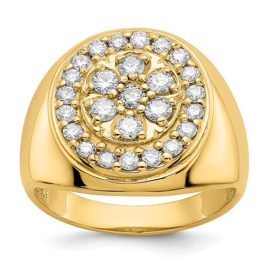 14k White Gold AA Diamond men's ring