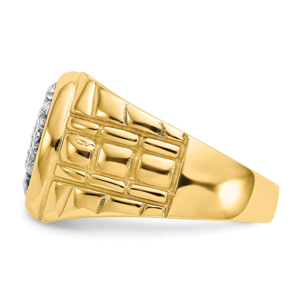 14k AAA Diamond men's ring