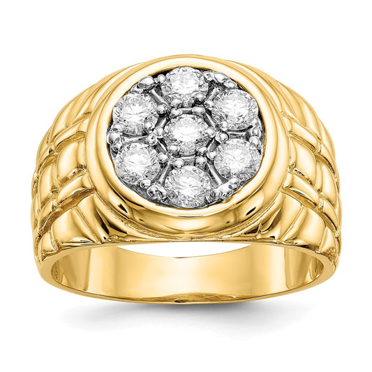 14k AAA Diamond men's ring