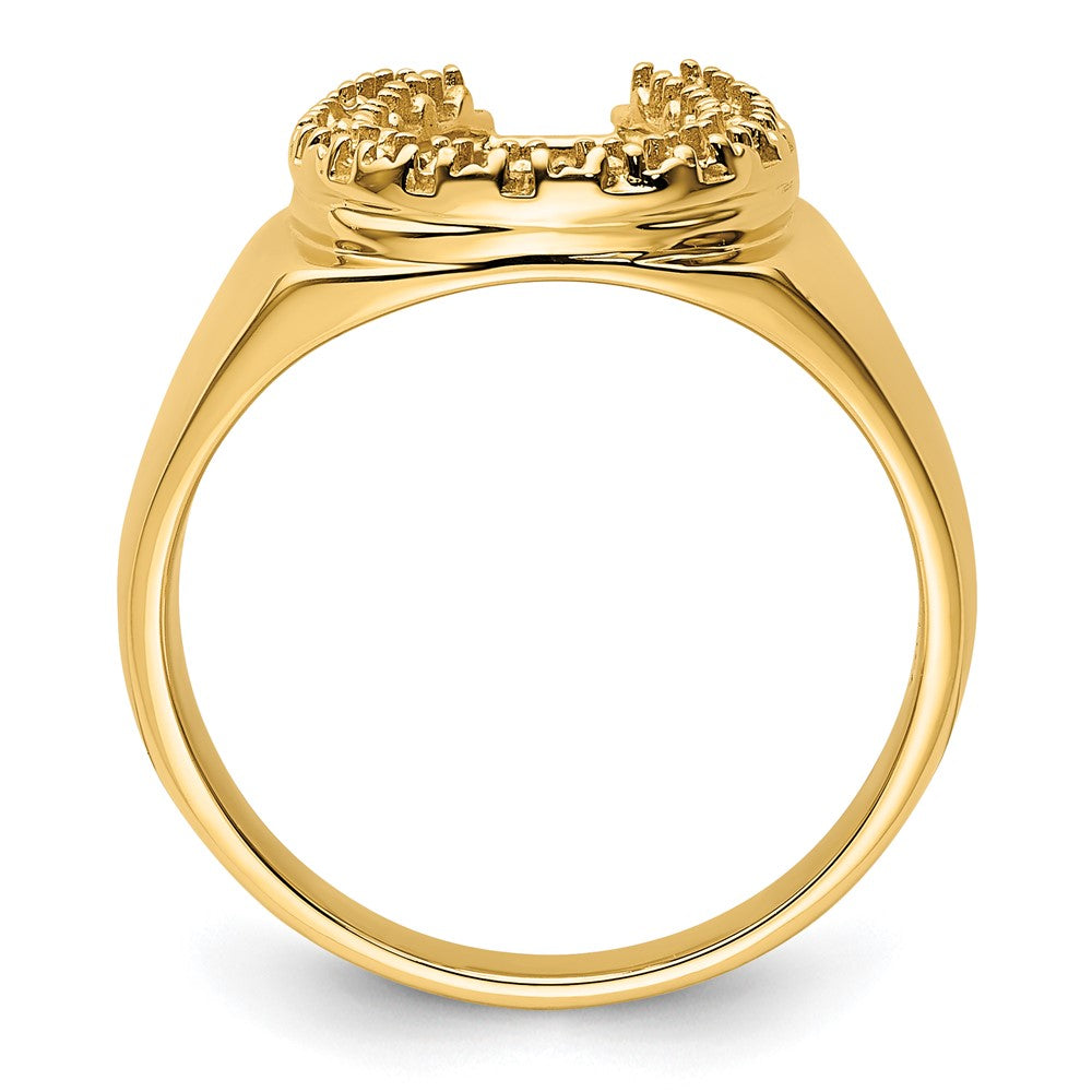 14k Yellow Gold Mens Diamond Horseshoe Ring Mounting