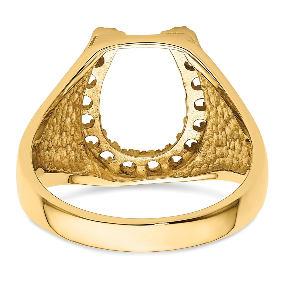 14k Yellow Gold Mens Diamond Horseshoe Ring Mounting