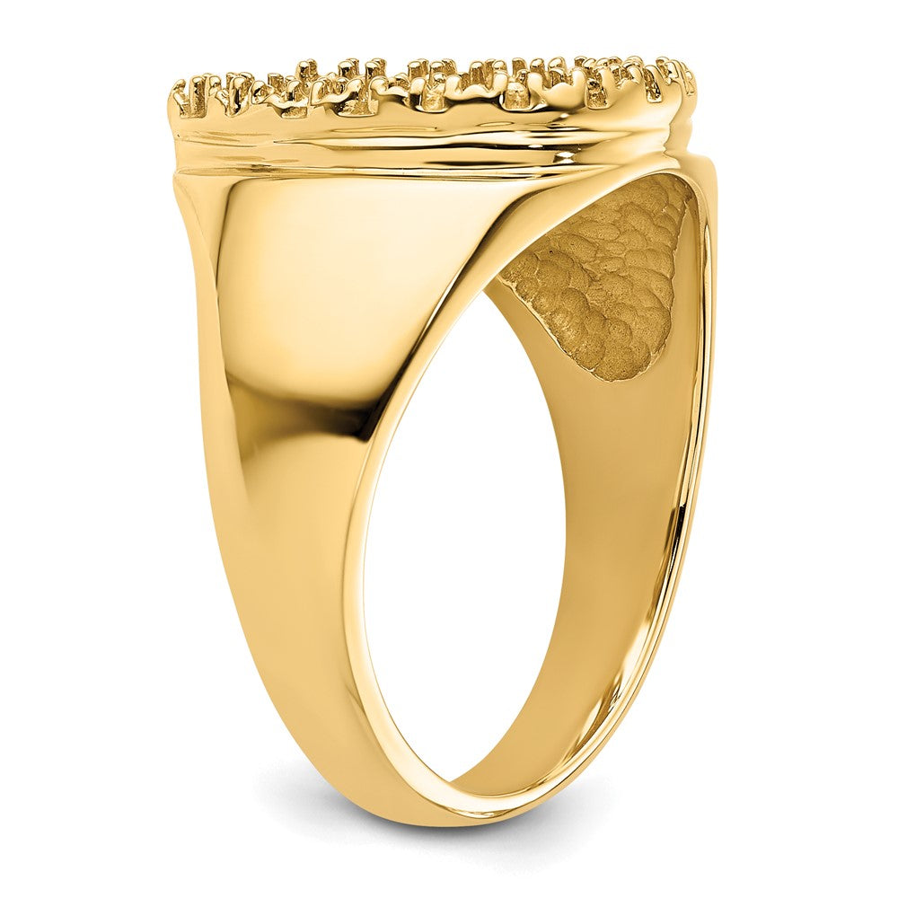 14k Yellow Gold Mens Diamond Horseshoe Ring Mounting