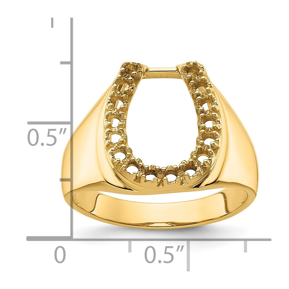 14k Yellow Gold Mens Diamond Horseshoe Ring Mounting