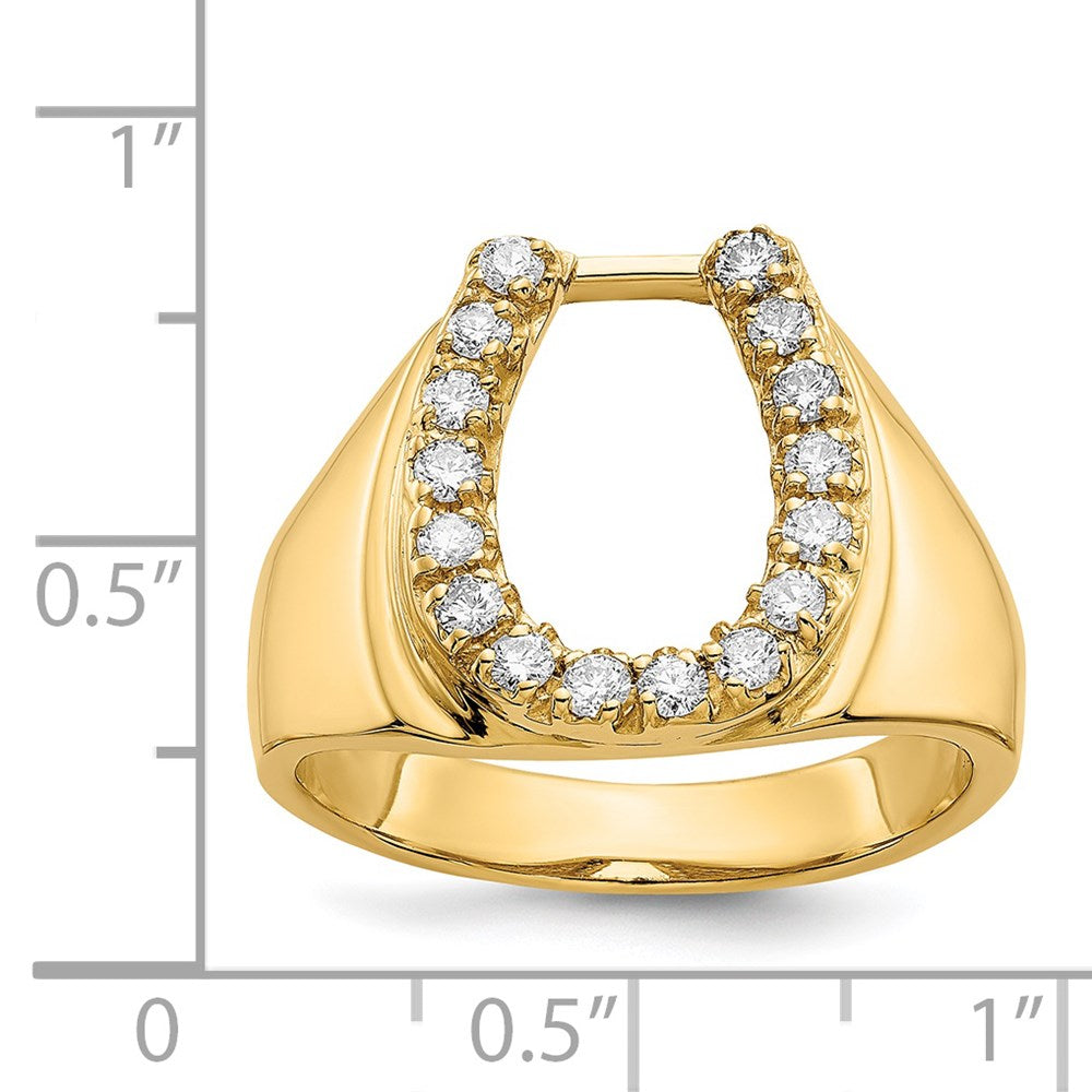 14k AA Diamond Men's Horse shoe Ring
