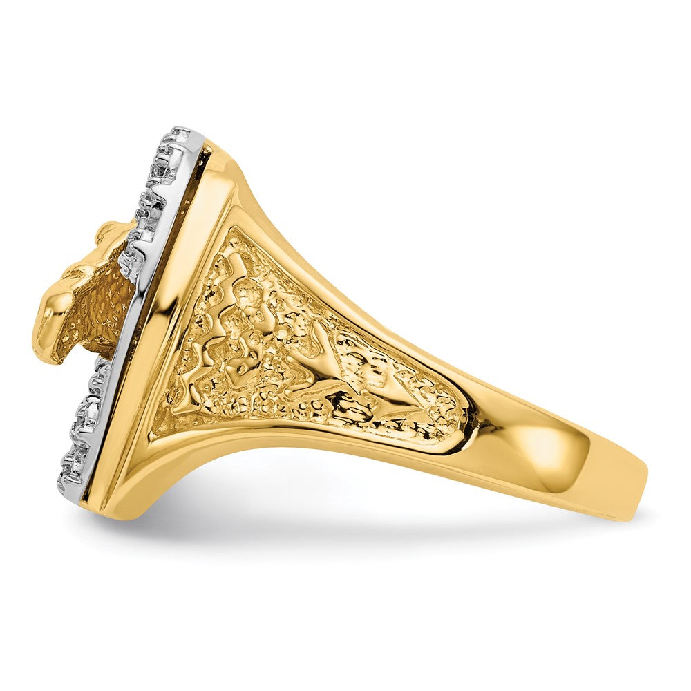 14k Two-tone A Diamond men's ring