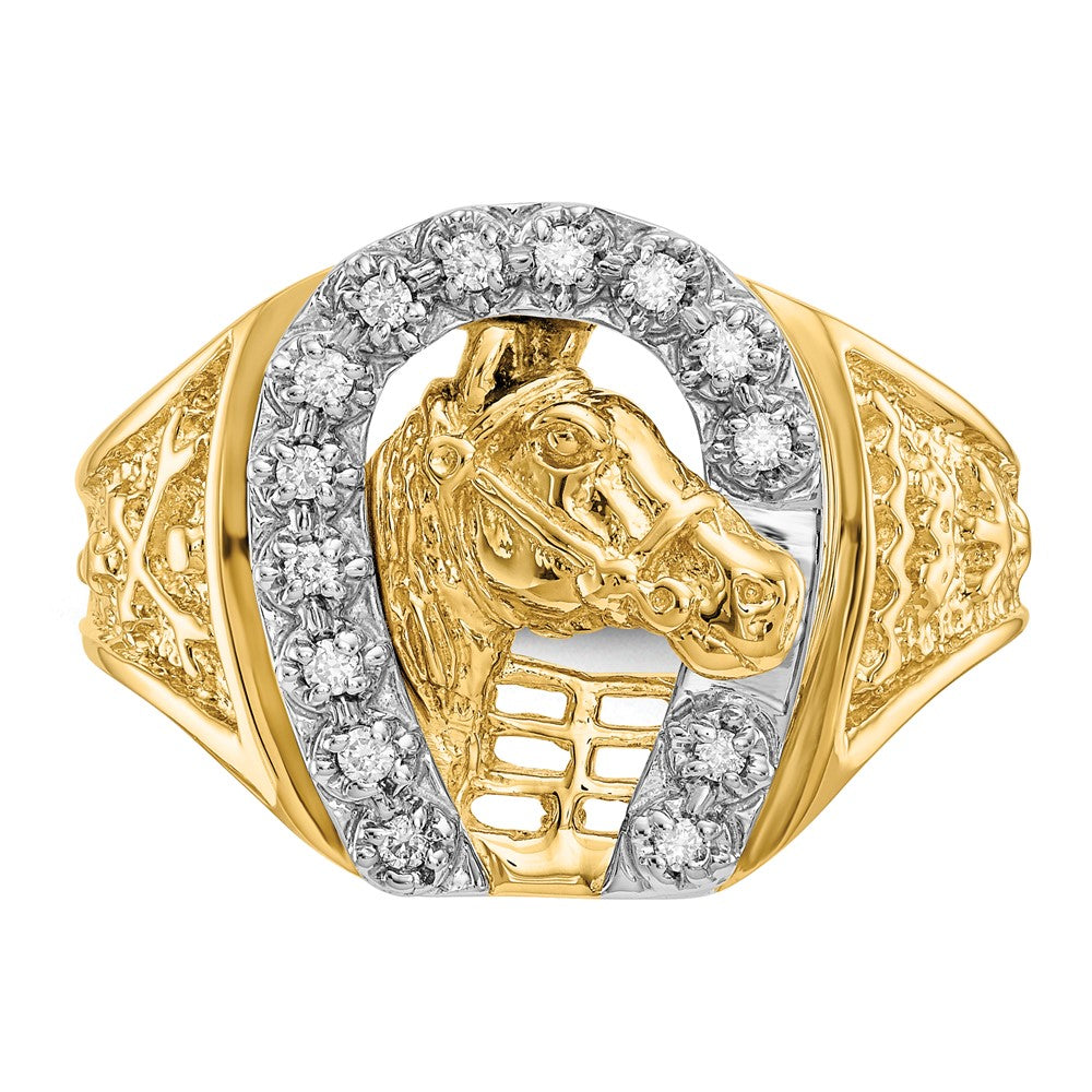 14k Two-tone AAA Diamond men's ring