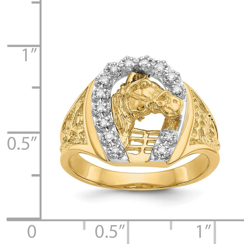 14k Two-tone AAA Diamond men's ring