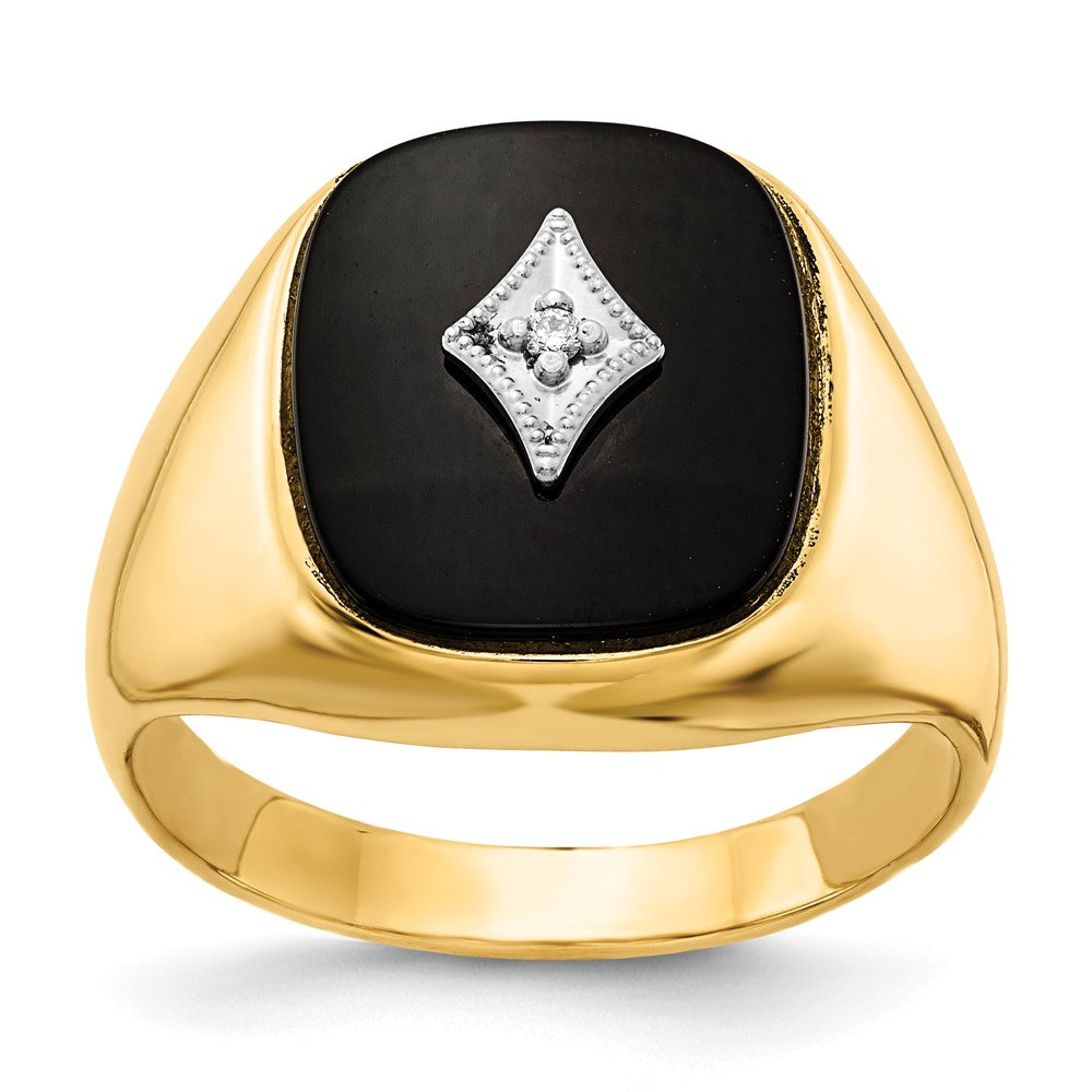 14k Yellow Gold AAA Diamond men's ring