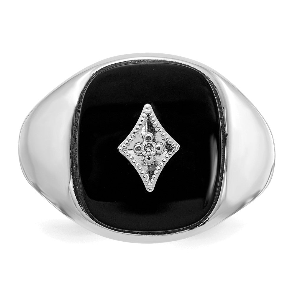 14k White Gold AAA Diamond men's ring