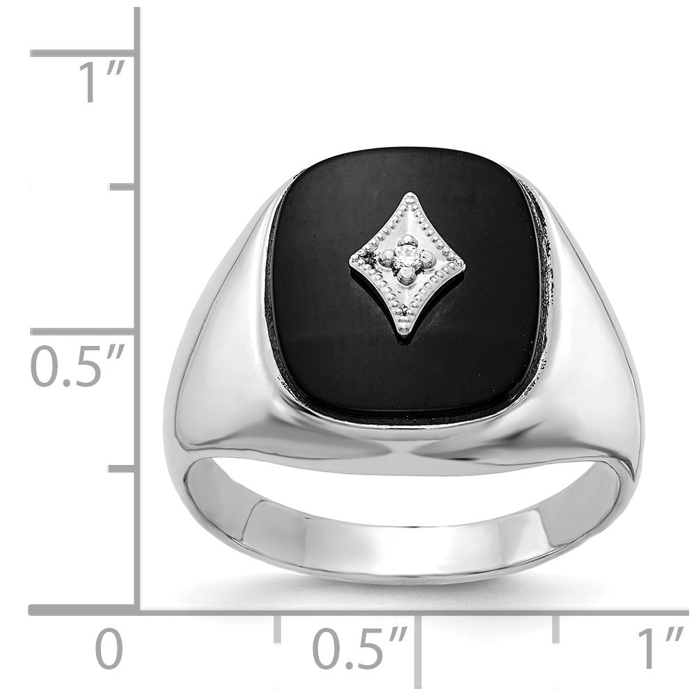 14k White Gold AAA Diamond men's ring