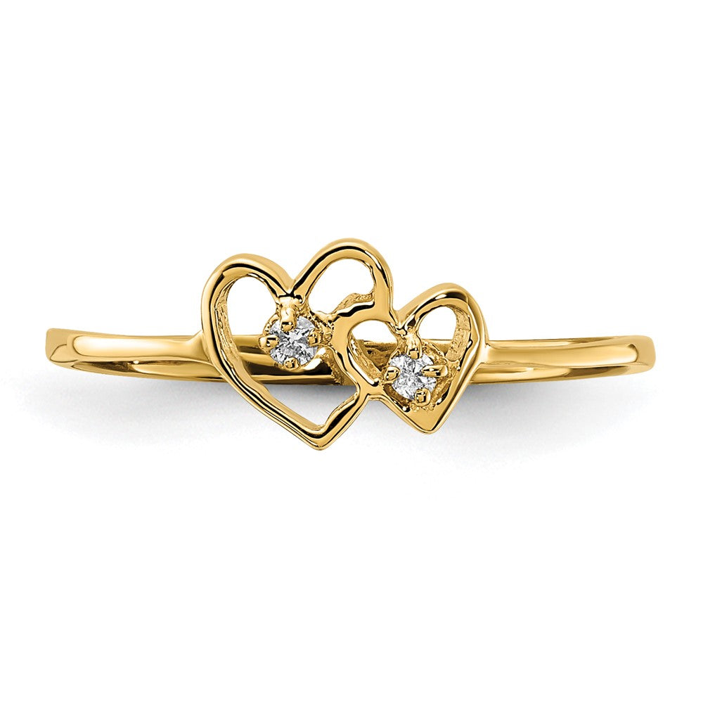14k A Diamond heart ring