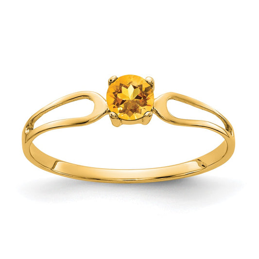 14k 4mm Citrine ring