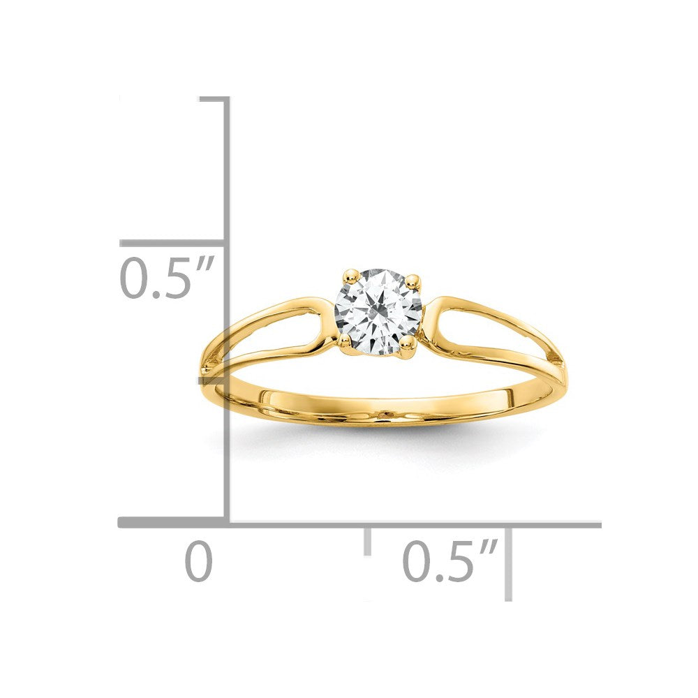 14k 4mm Cubic Zirconia ring