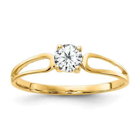 14k 4mm Cubic Zirconia ring
