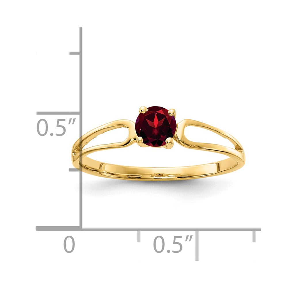 14k 4mm Garnet ring