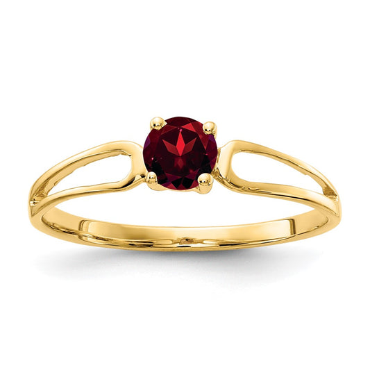 14k 4mm Garnet ring