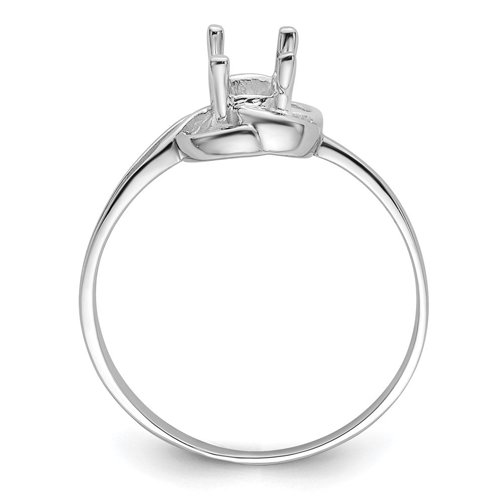 14k White Gold Polished 7x5 Oval Gemstone Ring Mounting