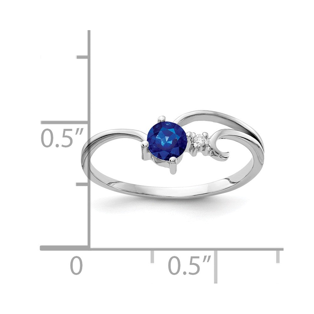 14k White Gold 4mm Sapphire VS Diamond ring