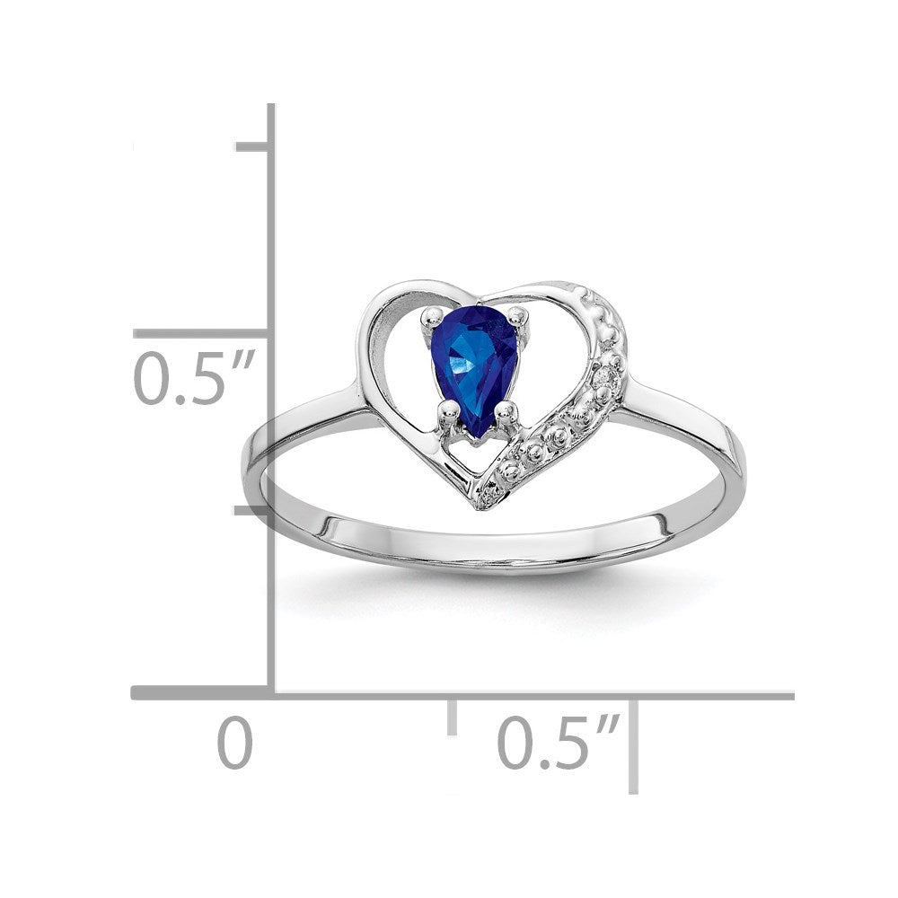 14k White Gold 5x3mm Pear Sapphire AA Diamond ring