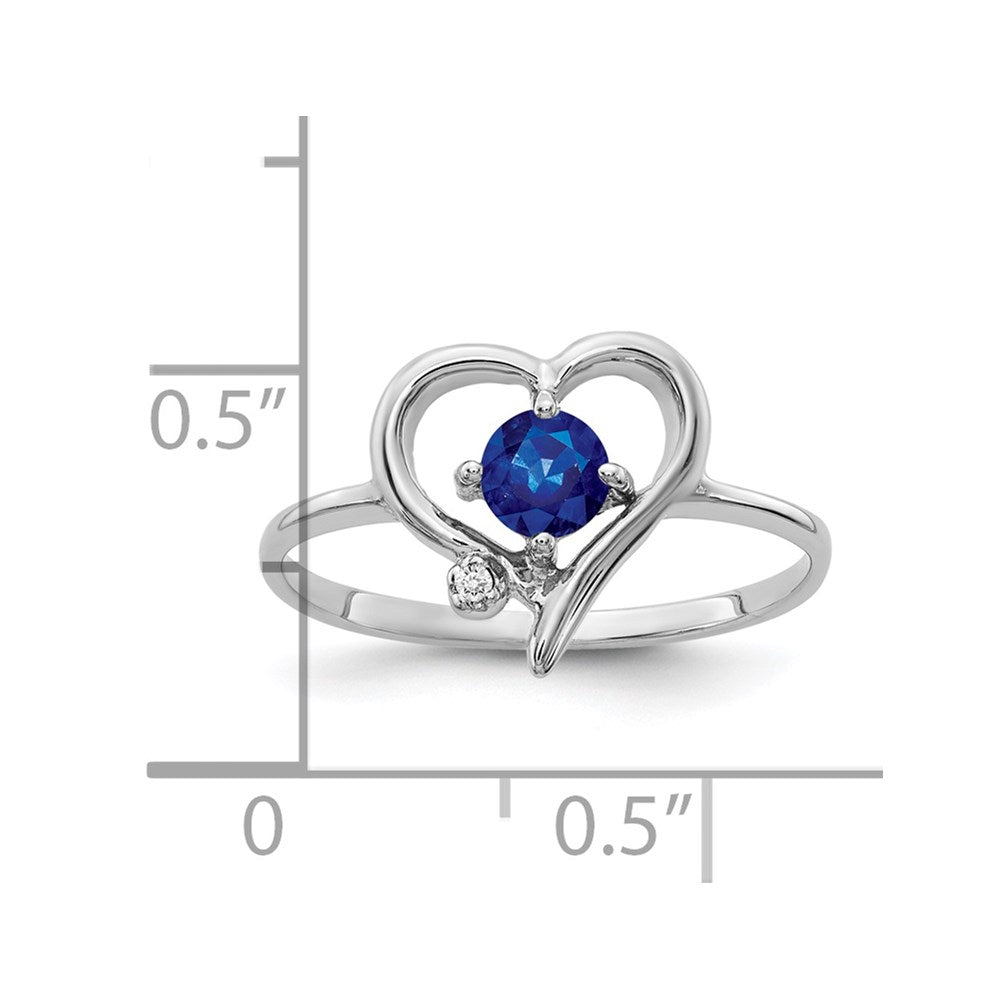14k White Gold 4mm Sapphire AA Diamond ring