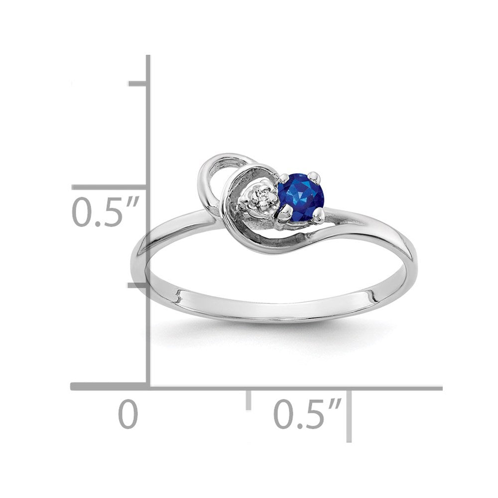14k White Gold 3mm Sapphire AA Diamond ring