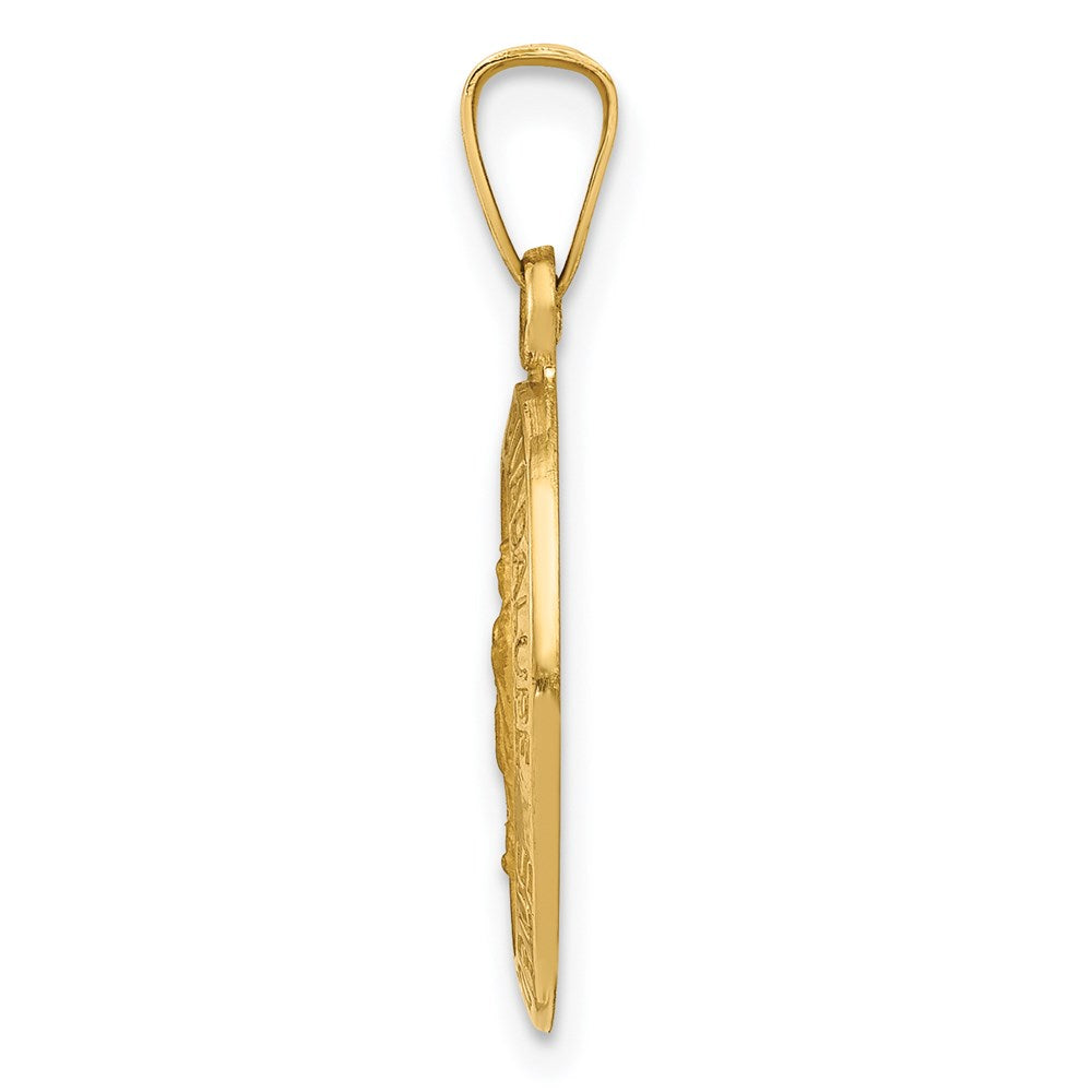 14k Hollow Our Of Guadalupe Medal Charm
