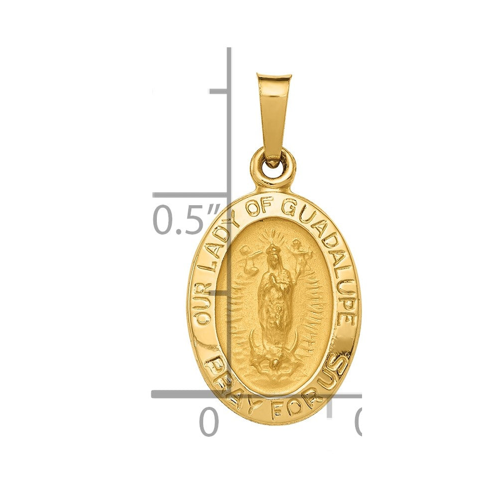 14k Hollow Our Of Guadalupe Medal Charm