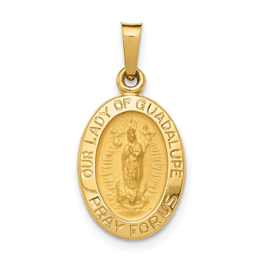 14k Hollow Our Of Guadalupe Medal Charm