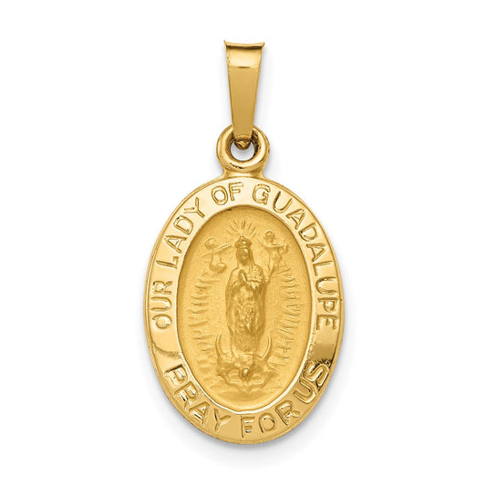 14k Hollow Our Of Guadalupe Medal Charm