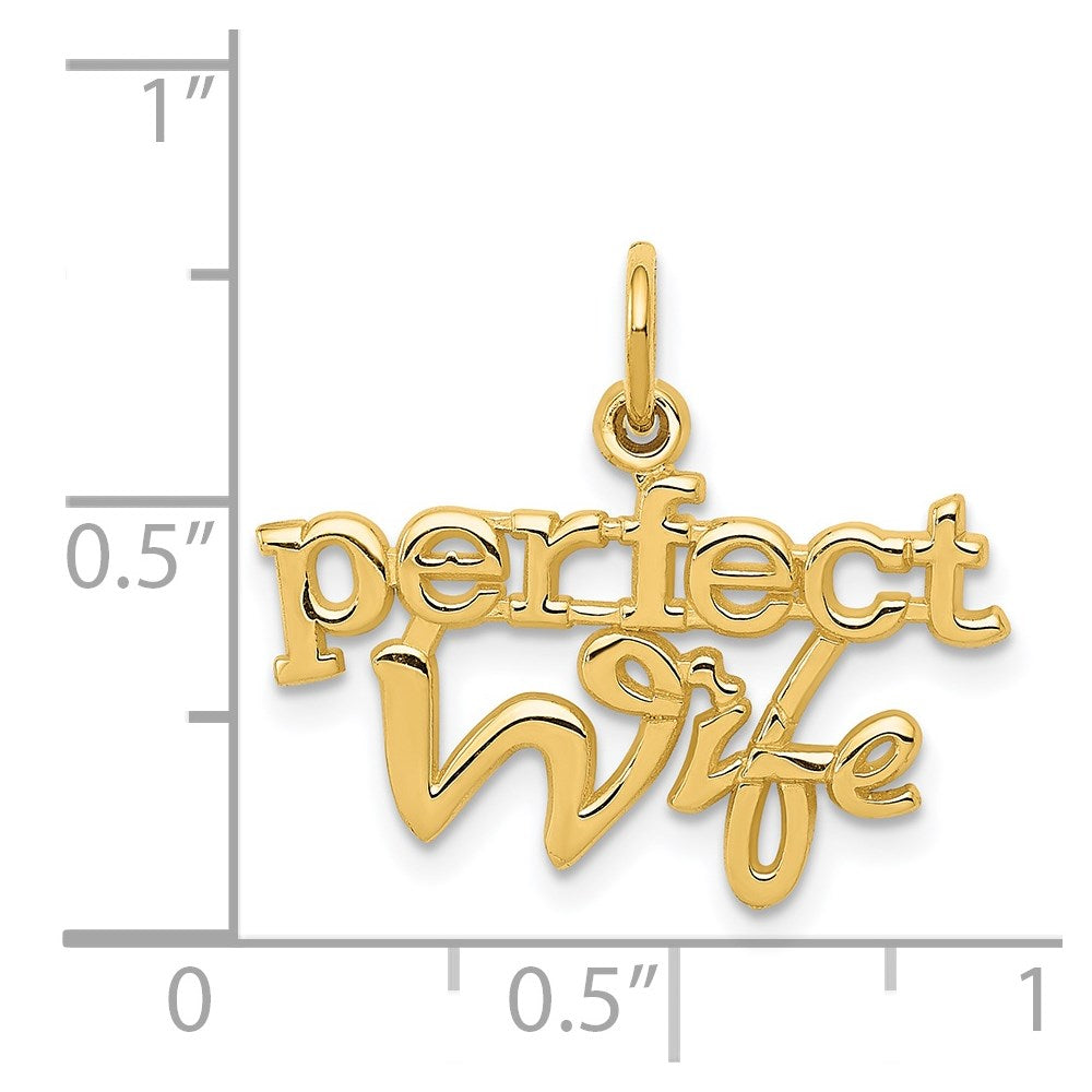 14k Yellow Gold PERFECT WIFE Charm