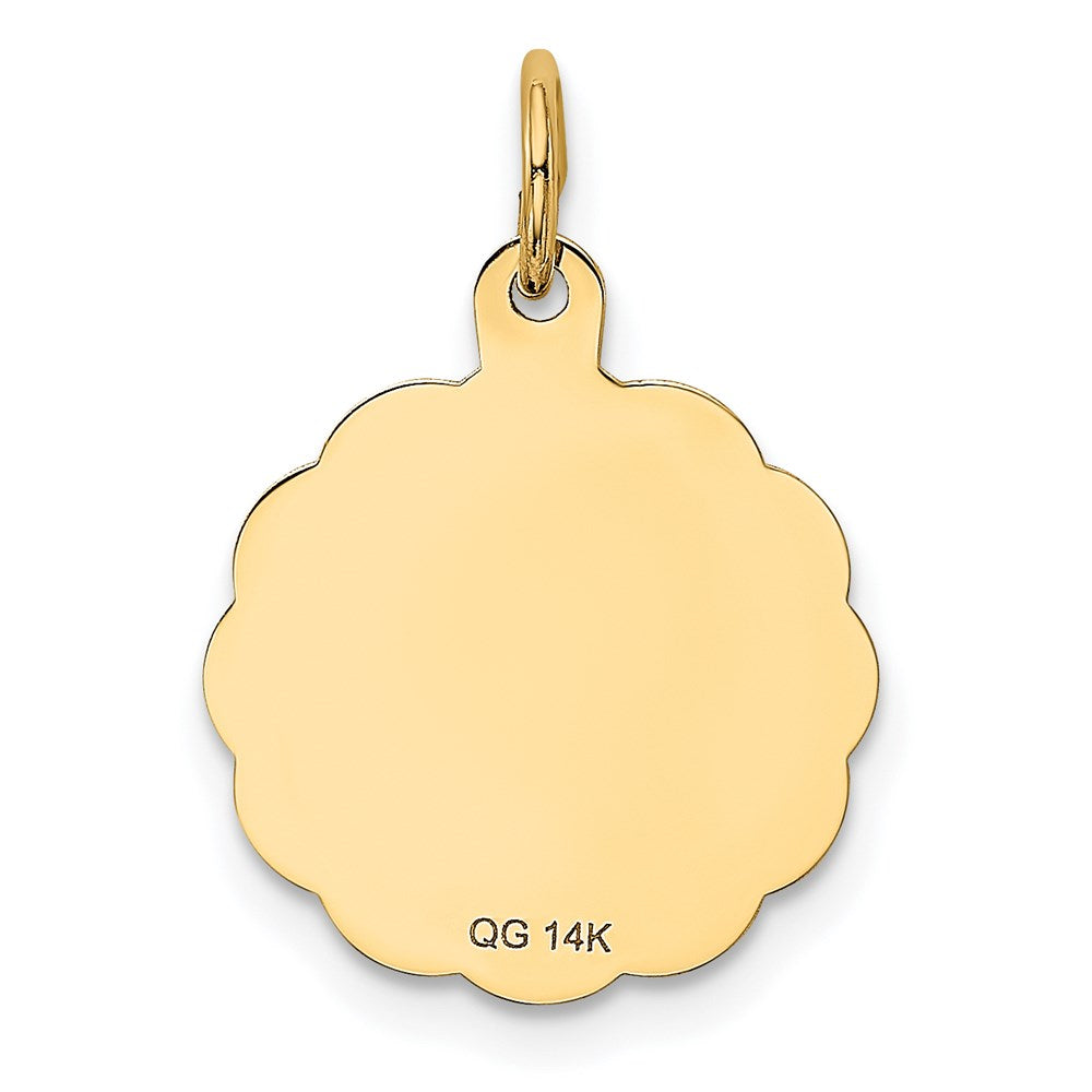 14k Yellow Gold Love Birds Disc Charm
