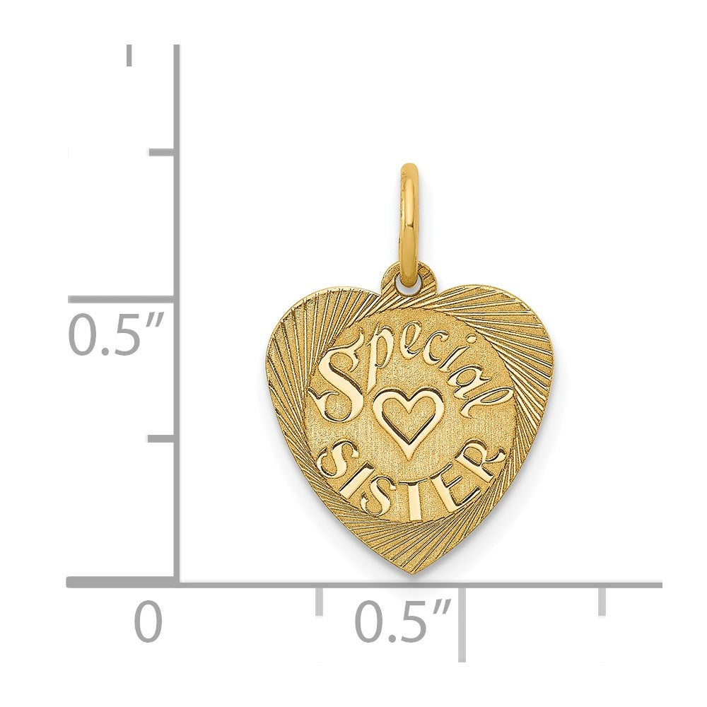 14K Yellow Gold Special Sister Charm