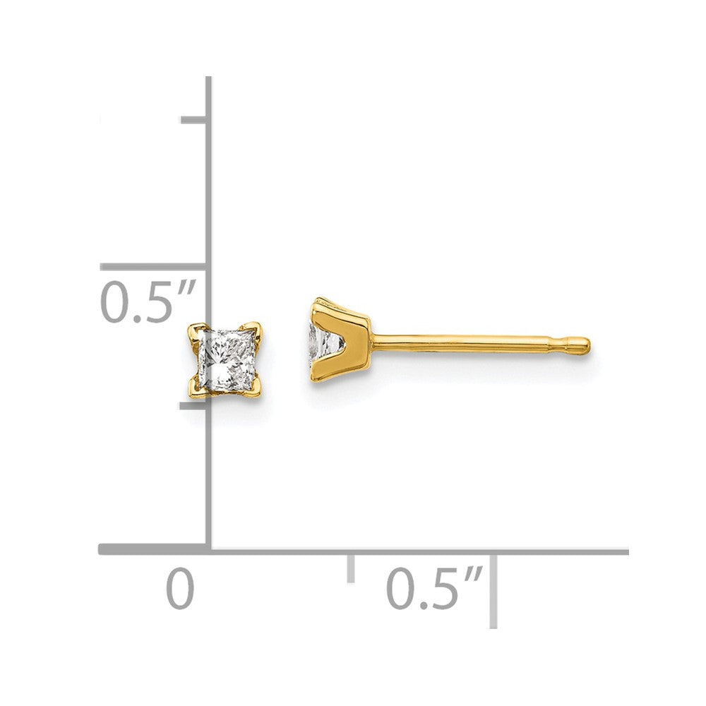 14k VS Quality Complete Princess-cut Diamond Earrings