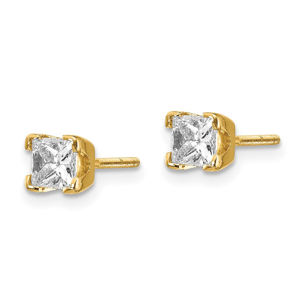 14k VS Quality Complete Princess-cut Diamond Earrings