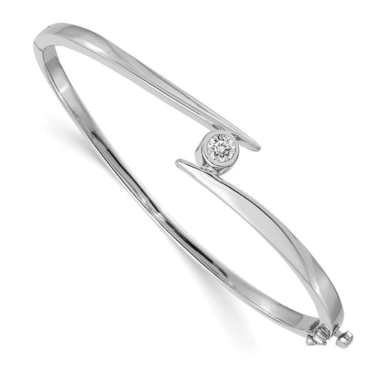 14k White Gold Hinged Bangle Bracelet Mounting