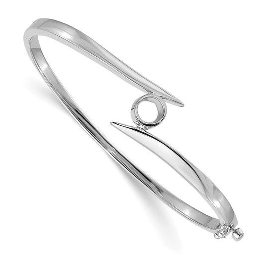 14k White Gold Hinged Bangle Bracelet Mounting