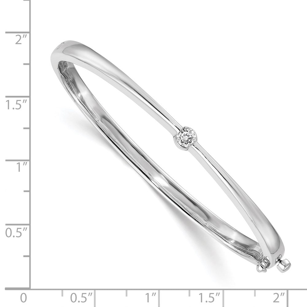 14k White Gold VS Diamond Hinged Bangle