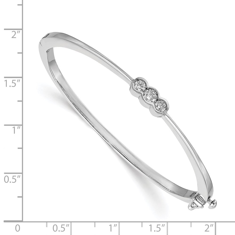 14k White Gold VS Diamond Hinged Bangle