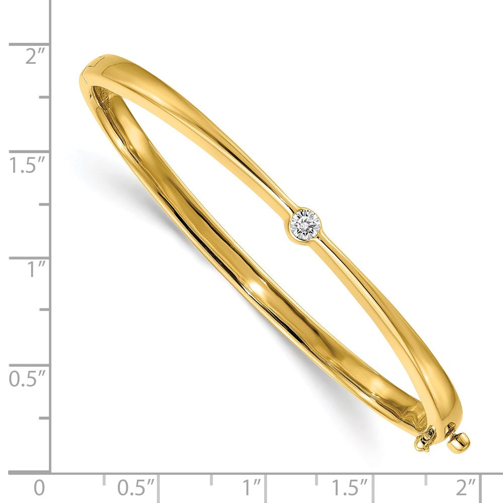 14k AAA Diamond Hinged Bangle