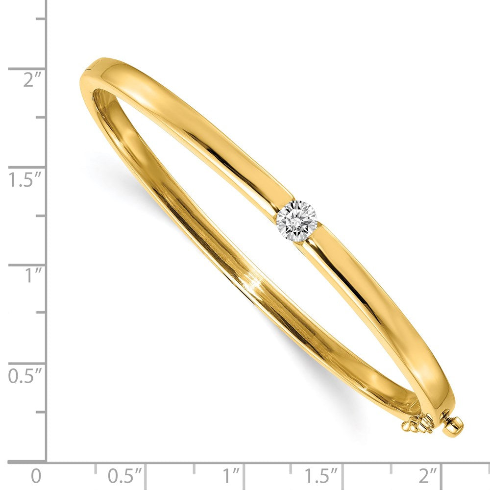 14k AAA Diamond Hinged Bangle
