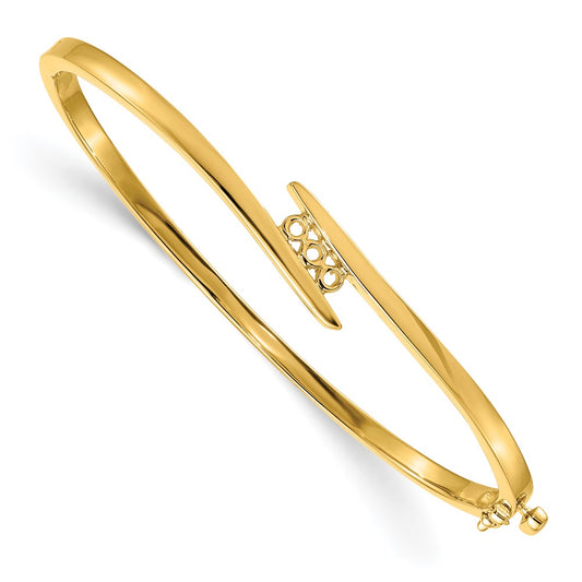 14k Yellow Gold Hinged Bangle Bracelet Mounting