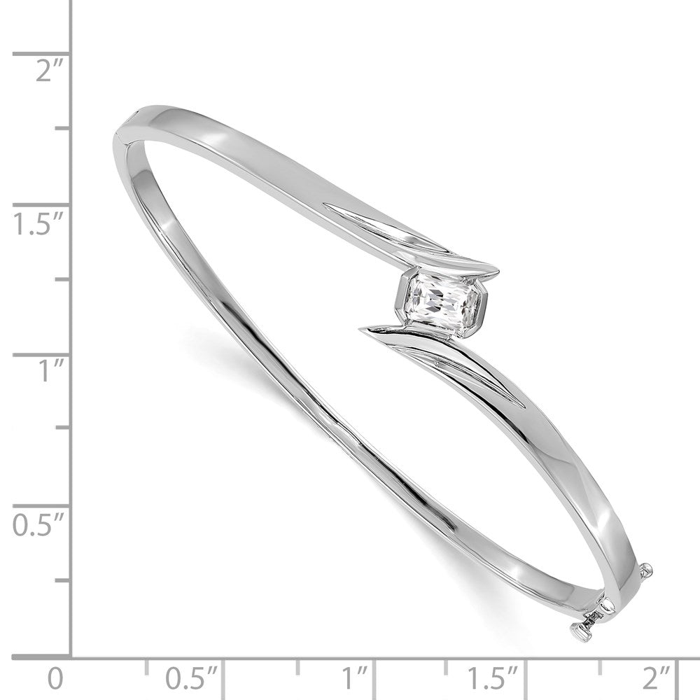 14k White Gold VS Diamond Hinged Bangle