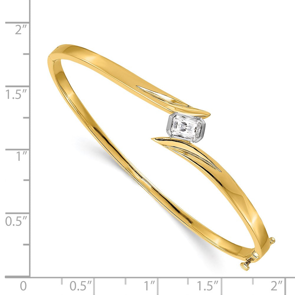 14k Two-tone VS Diamond Hinged Bangle