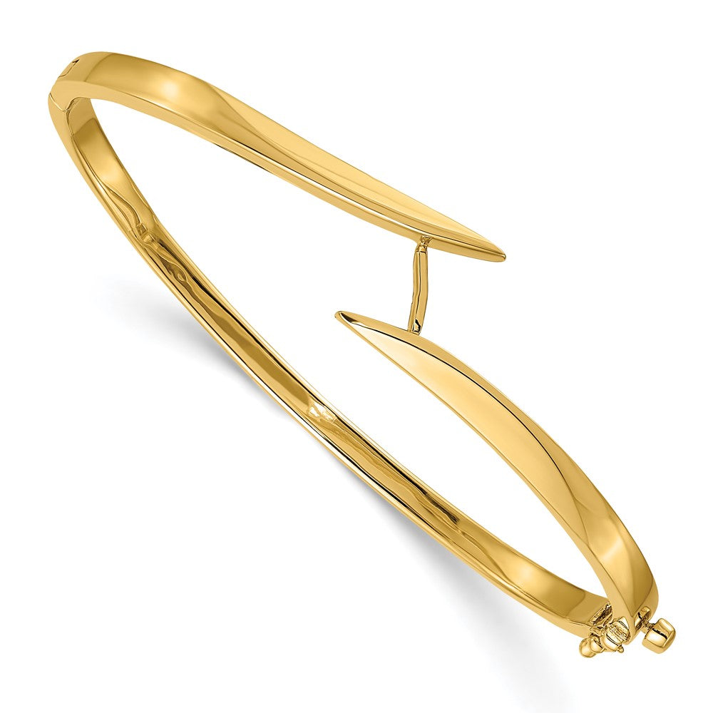 14k Two-tone AA Diamond Hinged Bangle