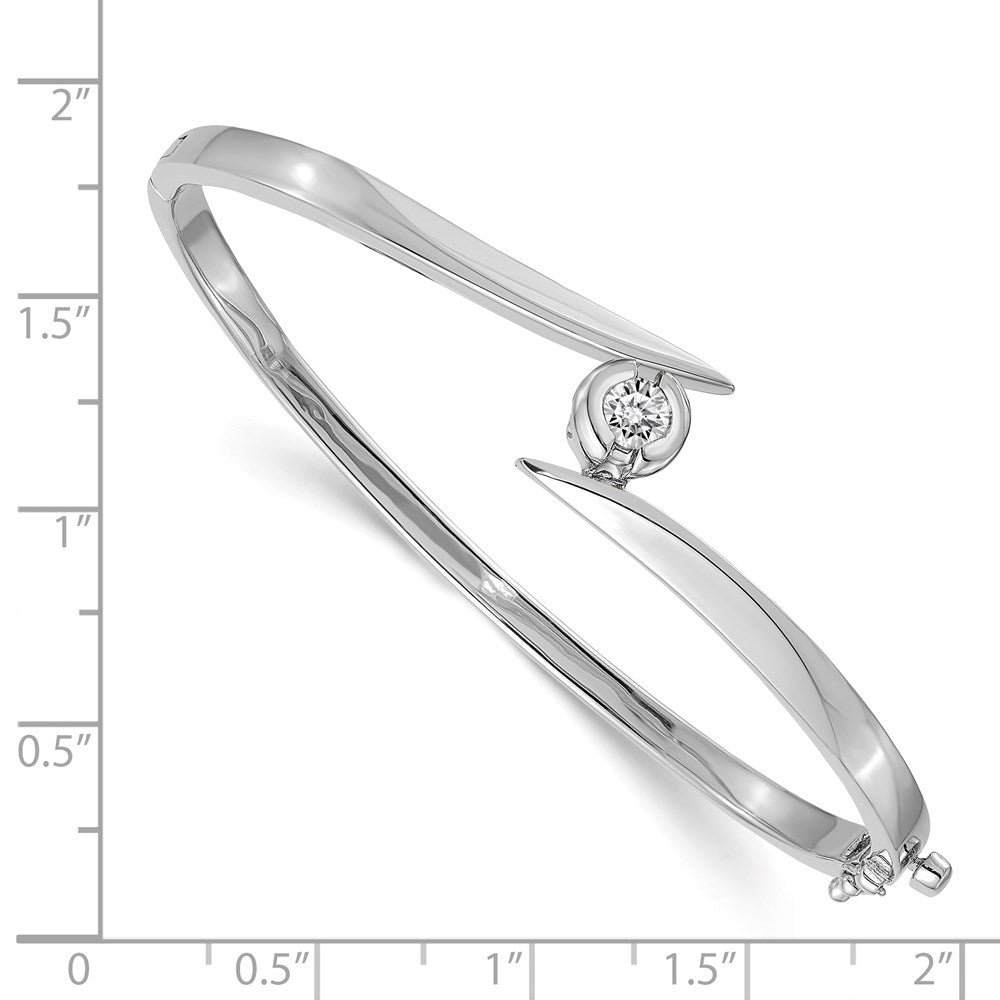 14k White Gold VS Diamond Hinged Bangle