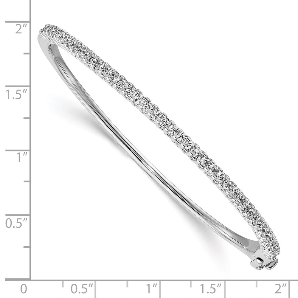 14k White Gold A Diamond Hinged Bangle