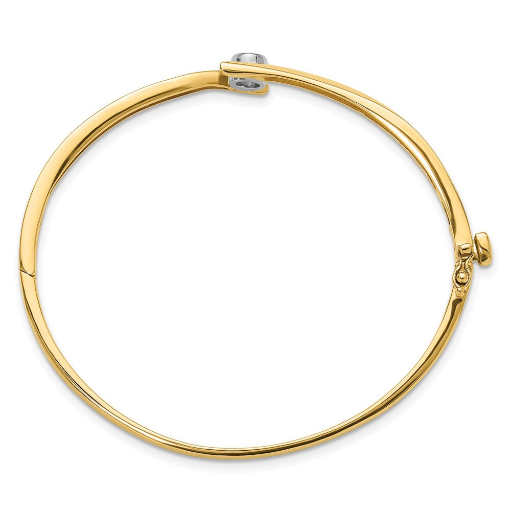14k Yellow Gold Two-tone Hinged Bangle Bracelet Mounting