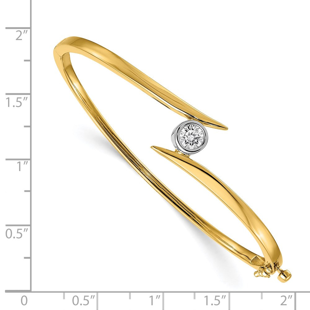 14k Two-tone VS Diamond Hinged Bangle
