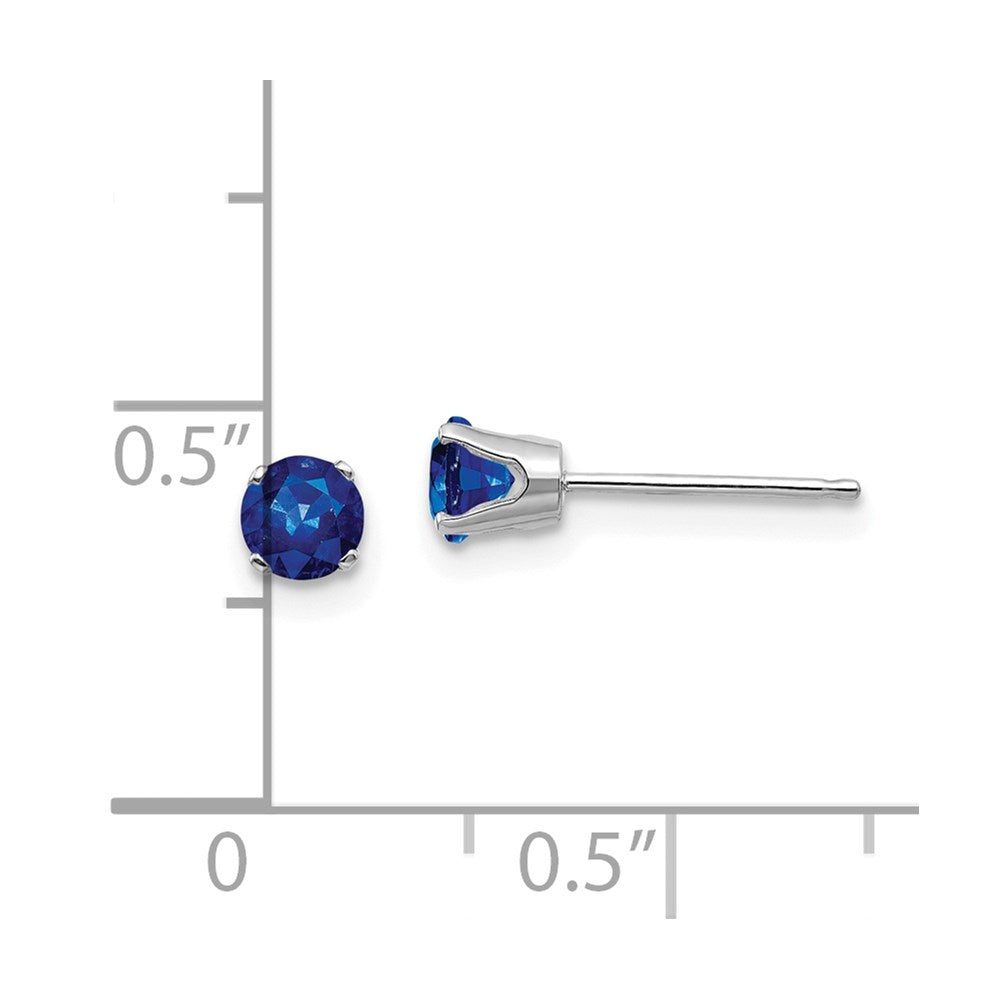 14k White Gold 4mm Sapphire Stud Earrings